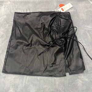 Cider Black Faux Leather Mini Skirt